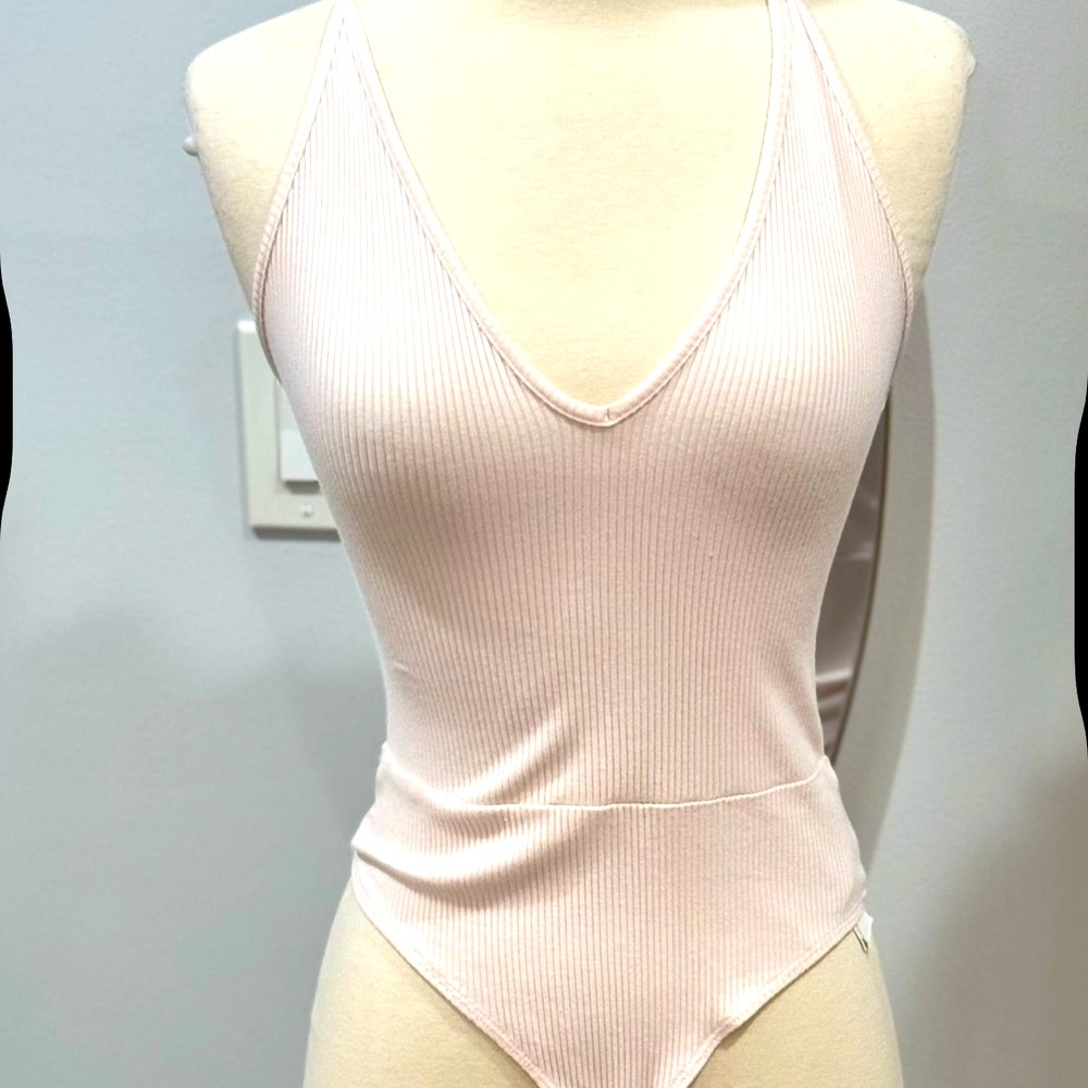 Forever 21 Light Pink Ribbed Bodysuit